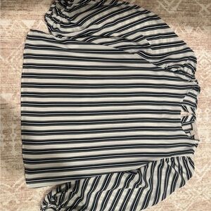 LOFT Black and White Striped Top